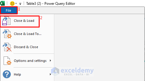 closing Power Query Editor to get the cumulative sum results