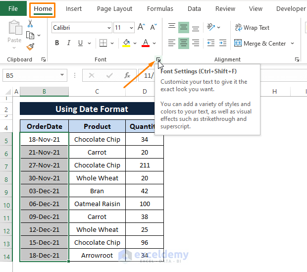 Date format-How to Remove Year from Date in Excel