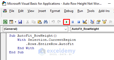 VBA Macro When the Auto Row Height Is Not Working in Excel