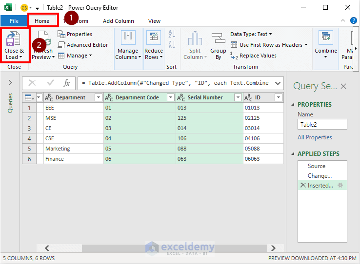 Excel Concatenate Numbers with Leading Zero