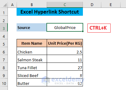 Excel Hyperlink Command Excel Hyperlink with Shortcut Key: 3 Methods - ExcelDemy