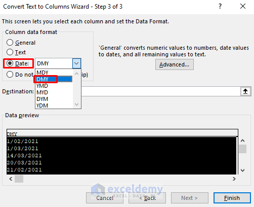 Using Date Format Or Text to Column Wizard for Date Sorting