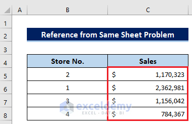By Fixing the Referring Same Sheet Problem for Sort Not Working in Excel