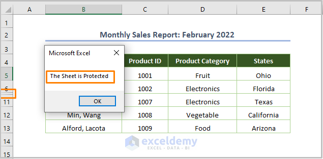 Excel Unhide All Rows Not Working When the Sheet is Protected
