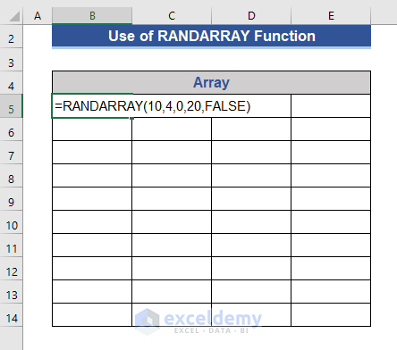 Create Random Numbers Using RANDARRAY Formula