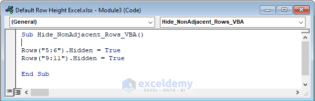 Hiding Multiple Non-Adjacent Rows Using VBA