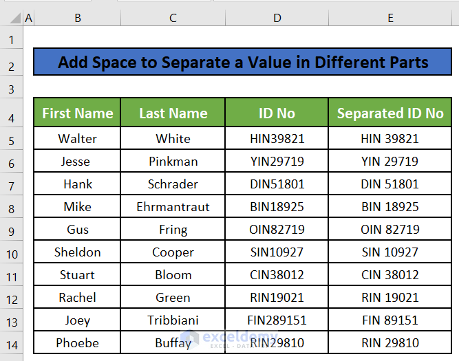 How to Add Blank Space in Excel Formula