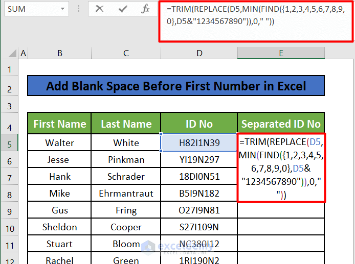 Add Blank Space Before the First Number in a Cell Value 