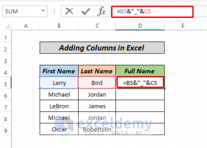 Combine Texts from Two Columns in Excel Using Ampersand