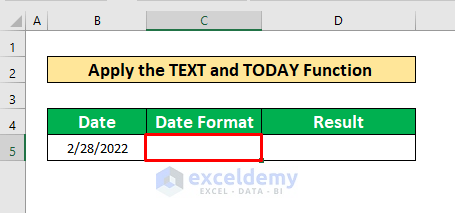 Apply the TEXT and TODAY Functions to Concatenate Multiple Cells With Space in Excel