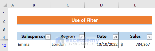 the Filter Command to Filter by Date