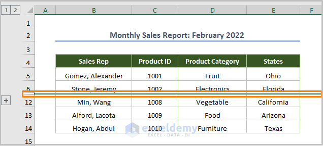 Hide a Group of Rows with Minus Sign in Excel