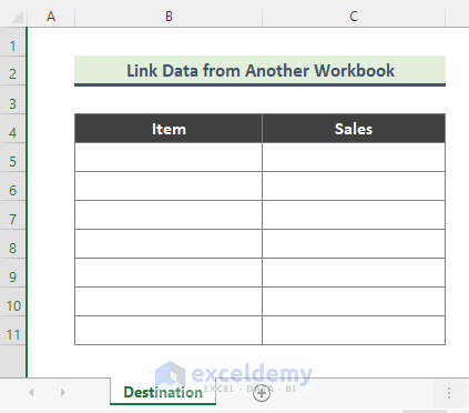 Link Spreadsheet Data from Different Workbook