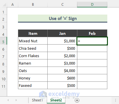 Apply Equal (=) Sign to Link One Spreadsheet Data Range to Another
