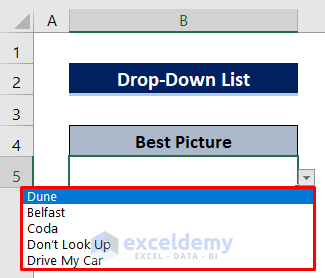 Make a Drop-Down List in a Cell in Excel