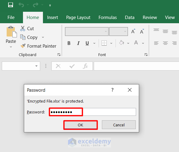 . Use Password to Remove the Encryption of the Excel File