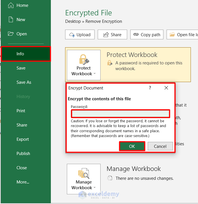 Remove Encryption from Excel