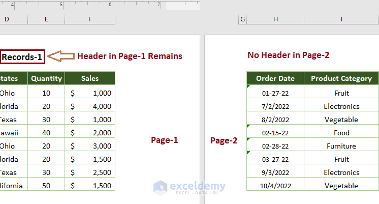 How to Remove a Header in Excel Method of Removing a Header from the Second Page