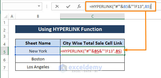 Hyperlink function-Link Cell to Another Sheet