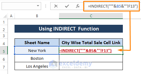 Indirect function-Link Cell to Another Sheet