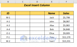 Insert Column Excel Shortcut multiple Column