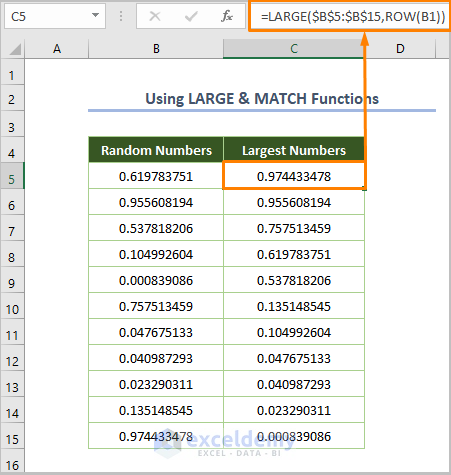 LARGE & MATCH Functions