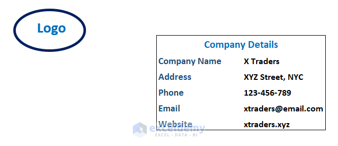 Add Company Information with the Logo