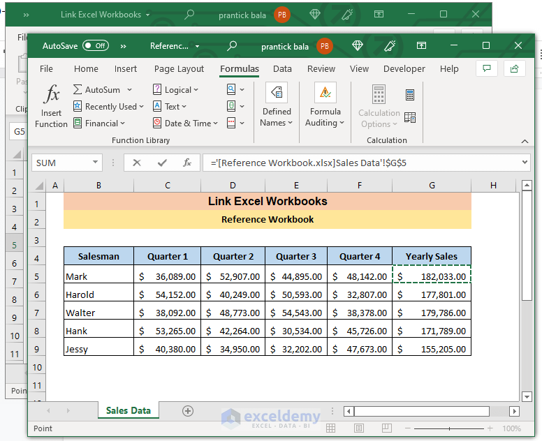link Excel workbooks