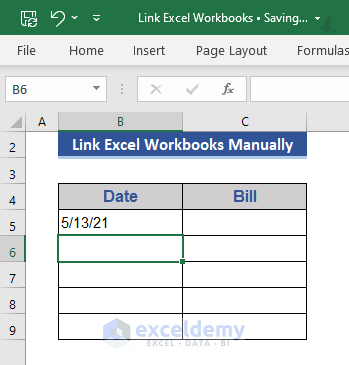 Link Data Manually to Update Workbooks in Excel