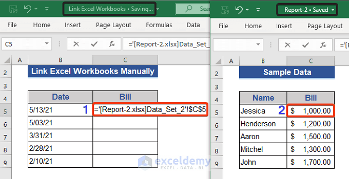 Link Data Manually to Update Workbooks in Excel