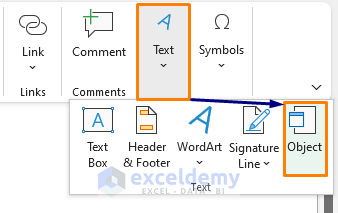 Link Word Document to an Excel Worksheet Using 'Object' Option