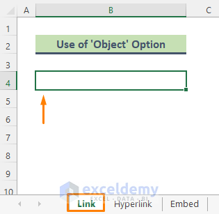 Link Word Document to an Excel Worksheet Using 'Object' Option