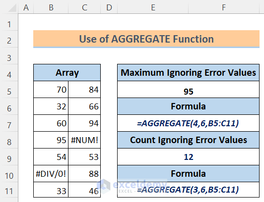 Excel Math and Trig Functions: Use of AGGREGATE Function