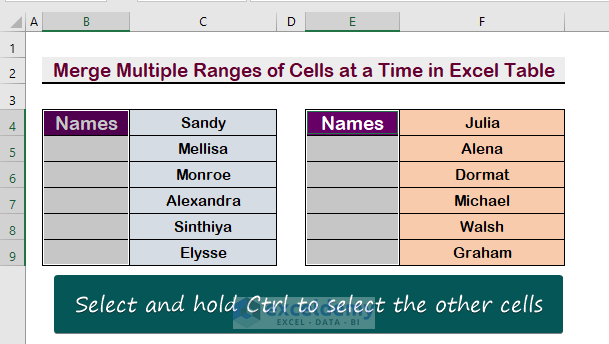 Multiple Ranges of Cells