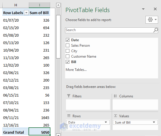Grouping Dates in Pivot Table