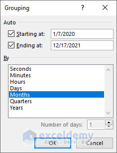 Group Dates based on Months in Pivot Table