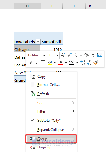 Create Text-based Group in Pivot Table