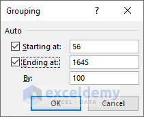Group Numeric Values in Excel
