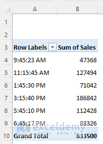 Group by Time in Excel Pivot Tables