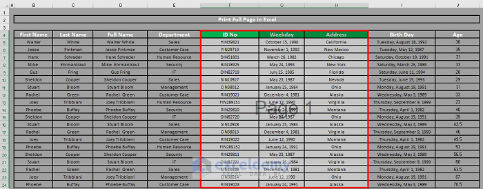 Using Page Break to Print Full Page in Excel