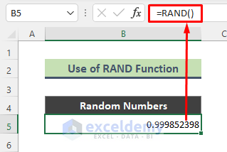 Use Excel RAND Function to Generate Number between a Range