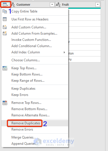 Eliminate Duplicates Using the Power Query From Excel Sheet