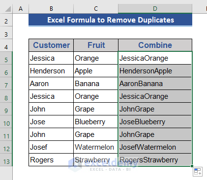 Extract Duplicates Using Excel Formula