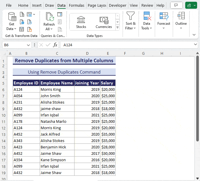 An overview of how to remove duplicates in Excel