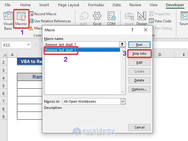 VBA Macro Code to Remove Last Digit in Excel