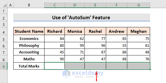 Cell Values adding in Single and Multiple Columns
