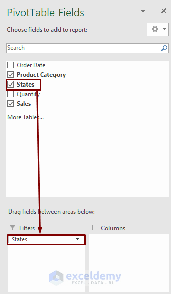 Using Report Filter to Filter Excel Pivot Table