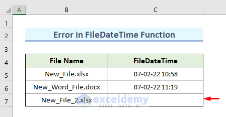 Error While Using VBA FileDateTime Function