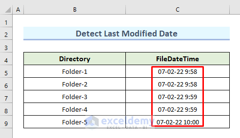 How to Use VBA FileDateTime Function in Excel (3 Uses)