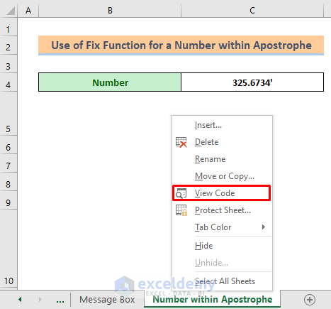 VBA Fix Function for a Number within Apostrophe
